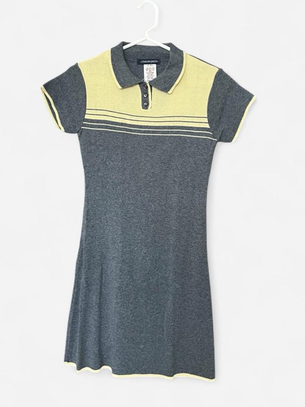 jonathan martin Gray and Yellow Polo Knit Dress